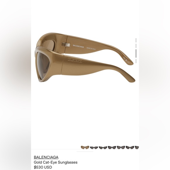 BALENCIAGA gold cat eye sunglasses. Brand new with authenticity card - Picture 6 of 7